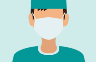 Medical professional image with mask on