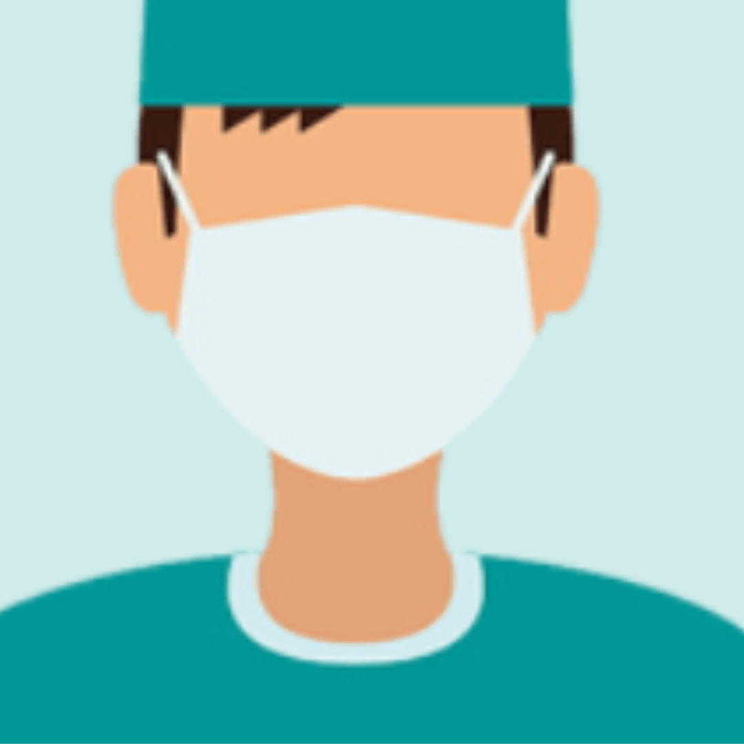 Medical professional image with mask on